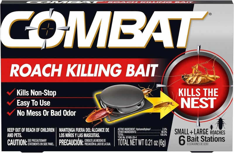 Combat Roach Killing Bait Stations for Small and Large Roaches, 6 Count (Pack of 1) - Image 1